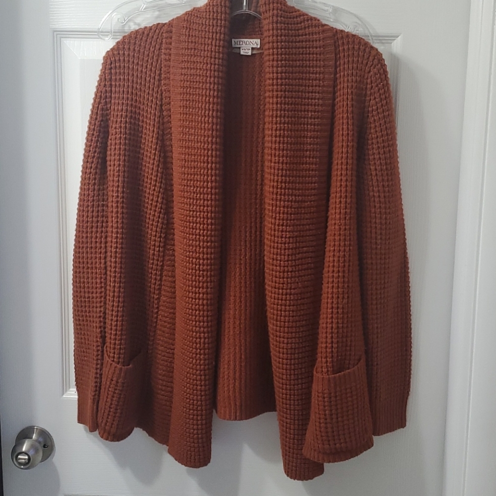 Merona Rust Open Pocket Cardigan